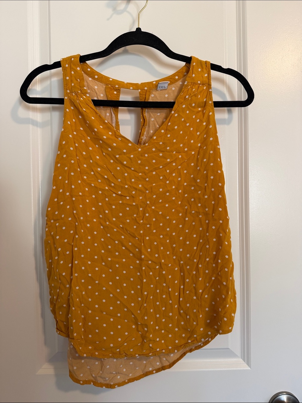 Old Navy Polka Dot Sleeveless Blouse - Mustard Yellow